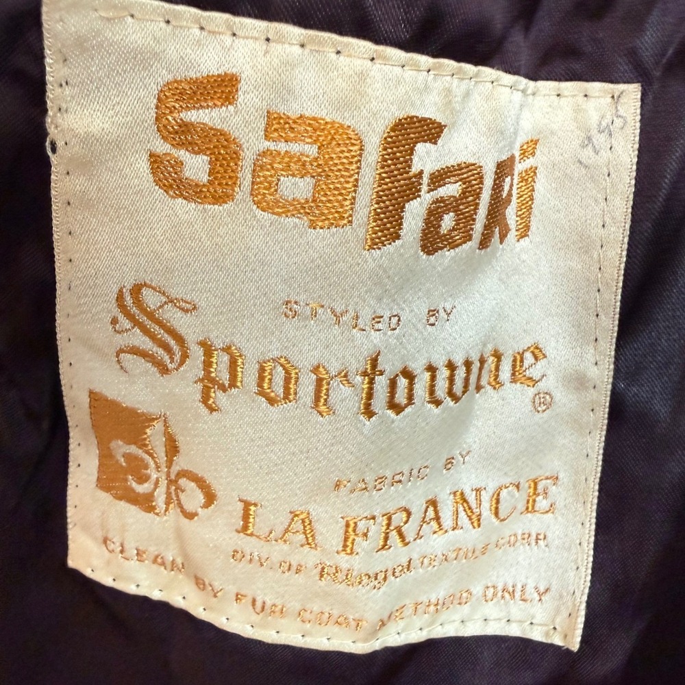 Vintage Safari Sportowne Leopard Faux‎ Fur Coat Double Breasted Animal Print L - Picture 5 of 16